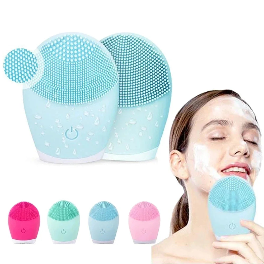 Electric Sonic Facial Cleansing Brush — Deep Clean, Waterproof