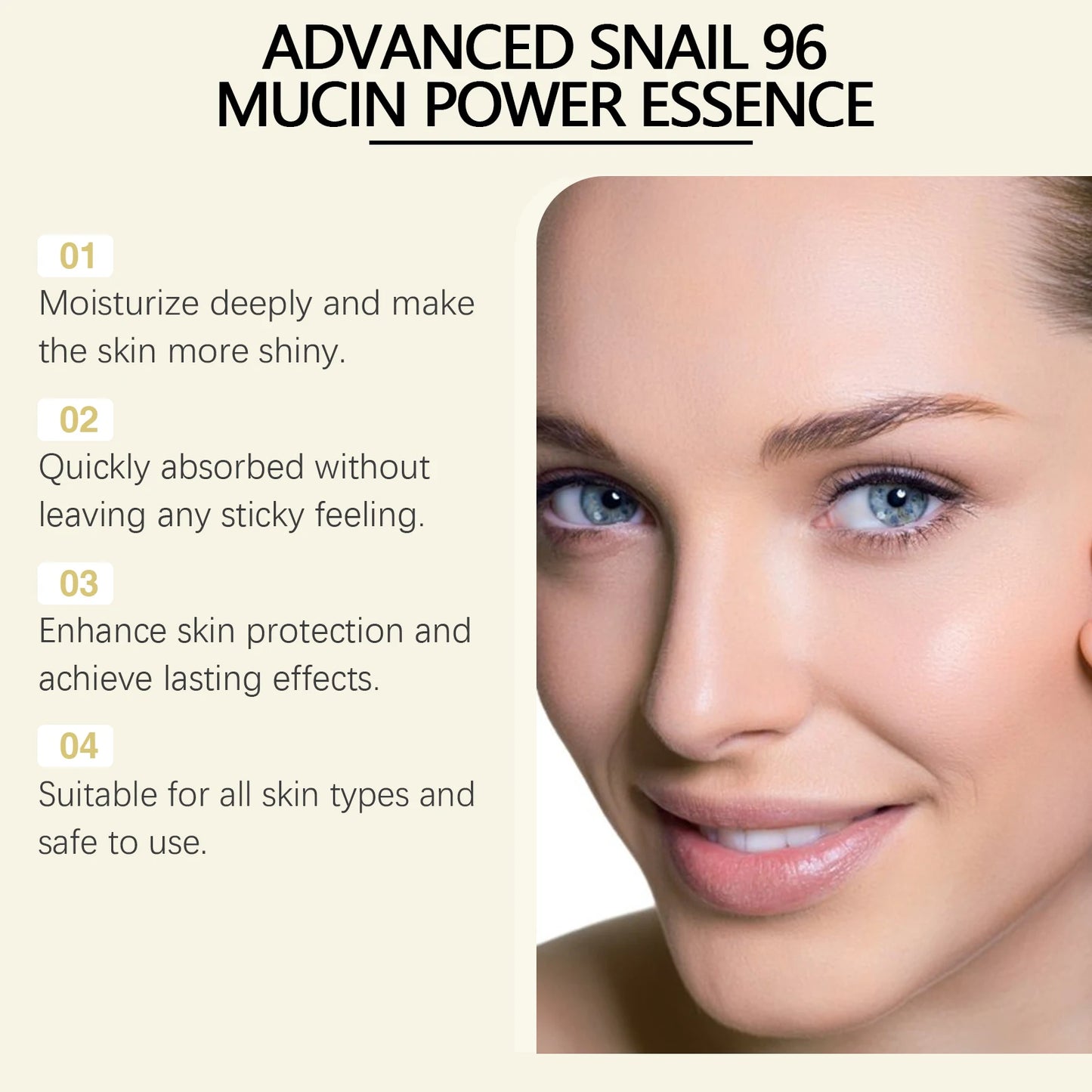 96% Snail Mucin Power Essence — Korean Hydration & Firming