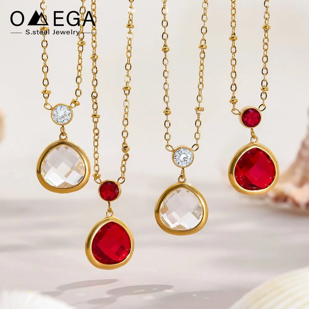 The Necklace Everyone Asks About — Faceted Glass Pendant, Non-Tarnish