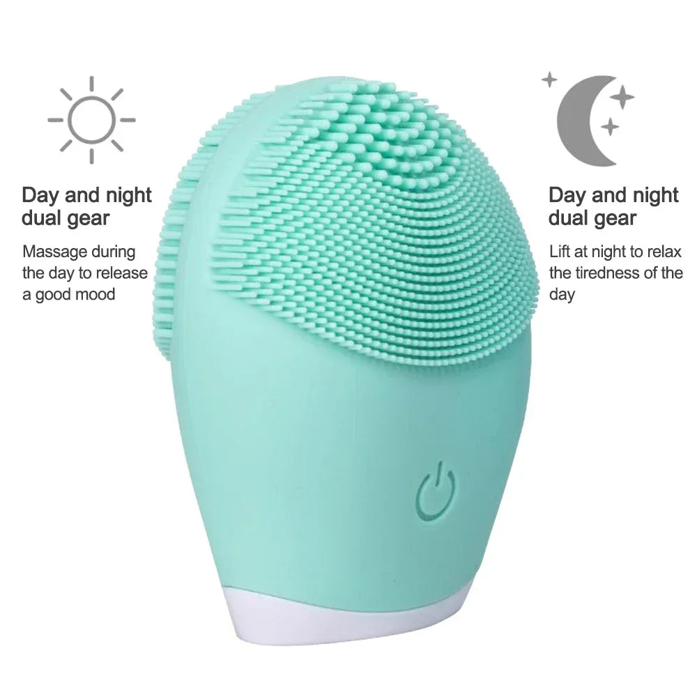 Electric Sonic Facial Cleansing Brush — Deep Clean, Waterproof