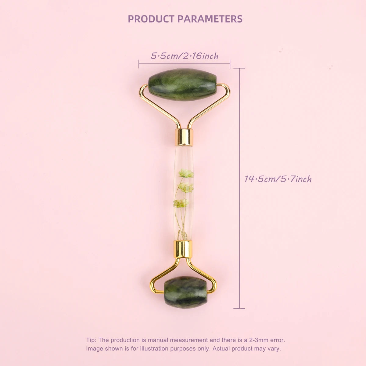 Natural Jade Facial Roller — Relaxing Massage & Contouring Effect