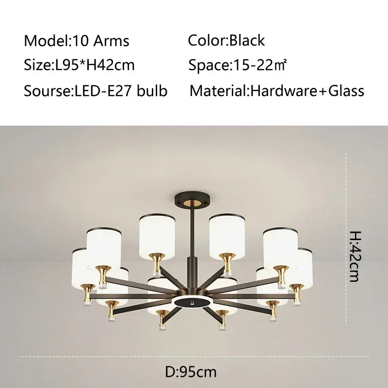 New Style Living Room Chandelier Modern Simple Light Luxury Atmosphere Home Bedroom Restaurant Nordic Set Lamp