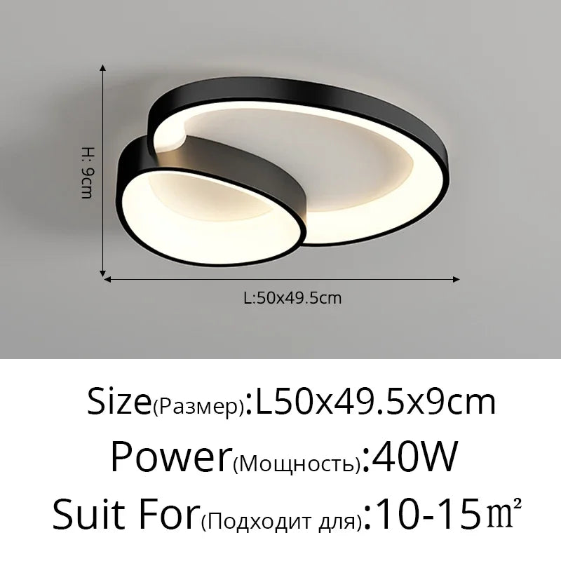 Modern Round LED Ceiling Light with Adjustable Brightness for Living Room Bedroom Dining Room Home Decor Lusters Luminaires