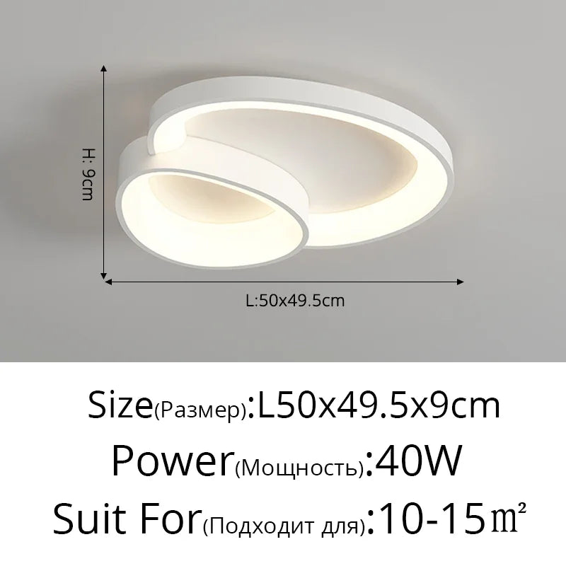 Modern Round LED Ceiling Light with Adjustable Brightness for Living Room Bedroom Dining Room Home Decor Lusters Luminaires