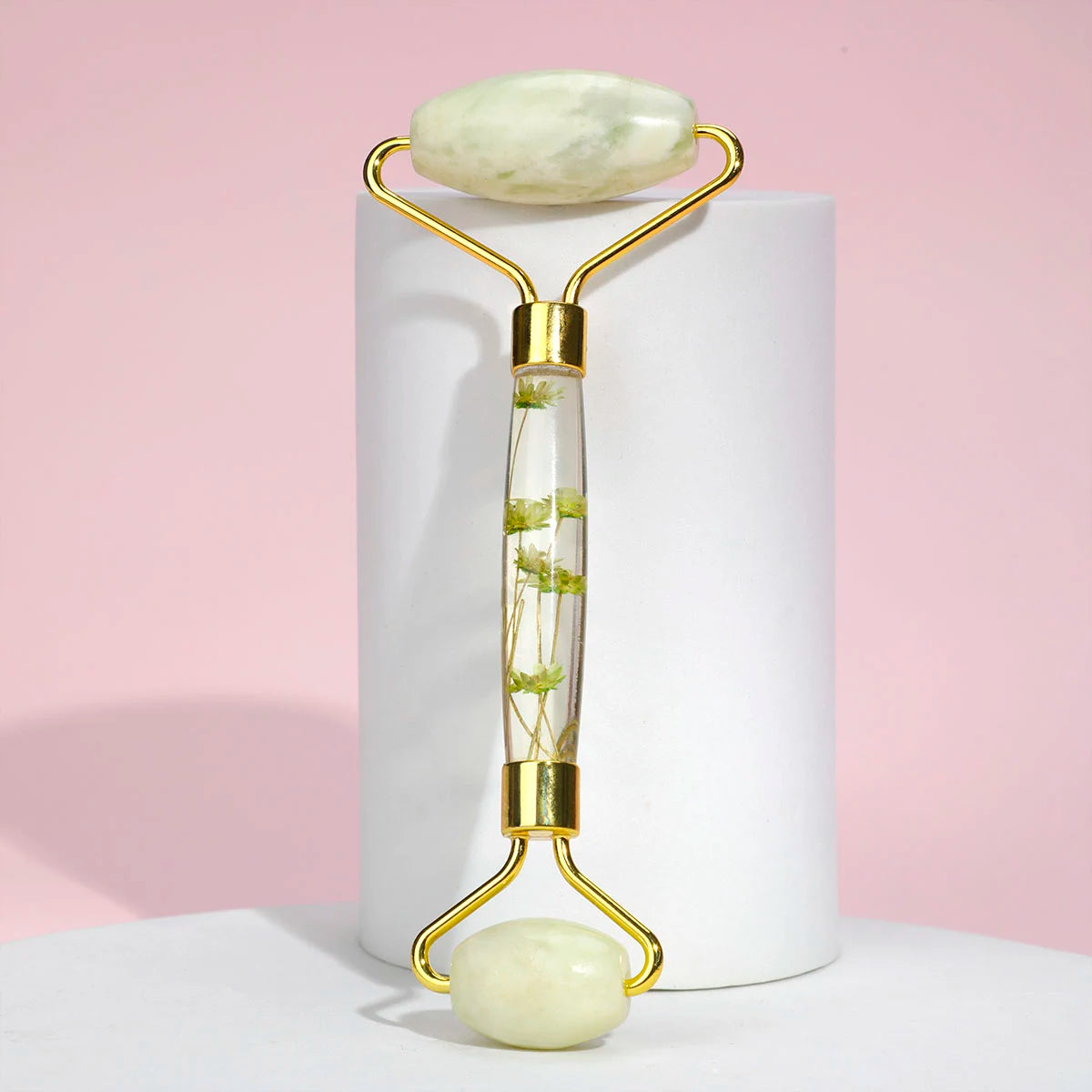 Natural Jade Facial Roller — Relaxing Massage & Contouring Effect