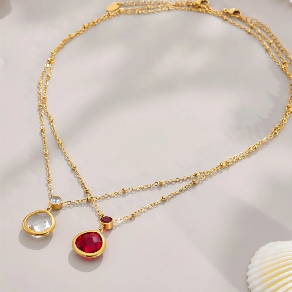 The Necklace Everyone Asks About — Faceted Glass Pendant, Non-Tarnish