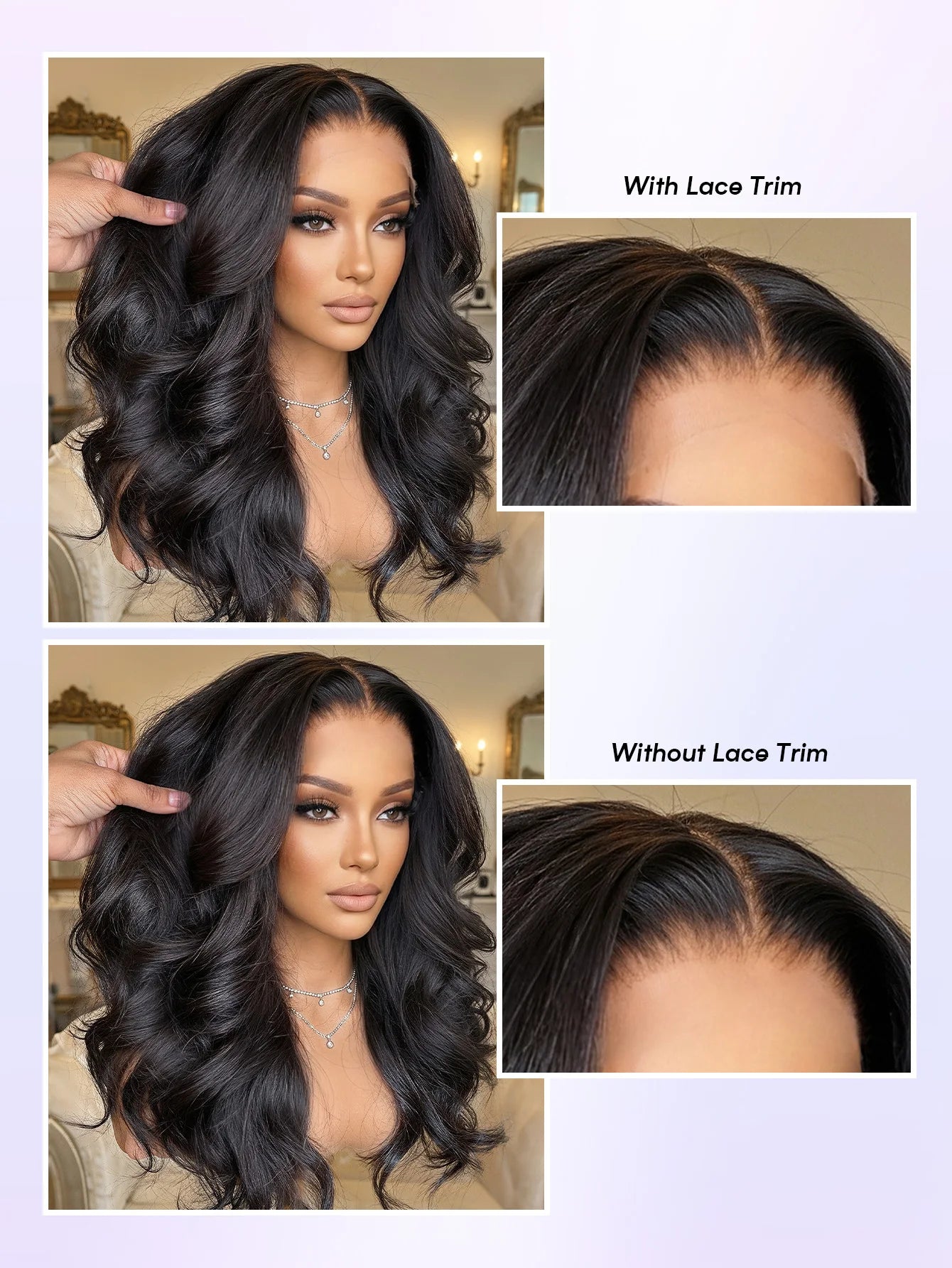 Beginner-Friendly Lace Front Wig — Blended Human Hair, Natural Black