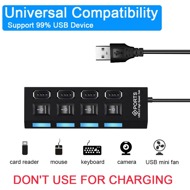 USB 2.0 Hub with LED Switch
