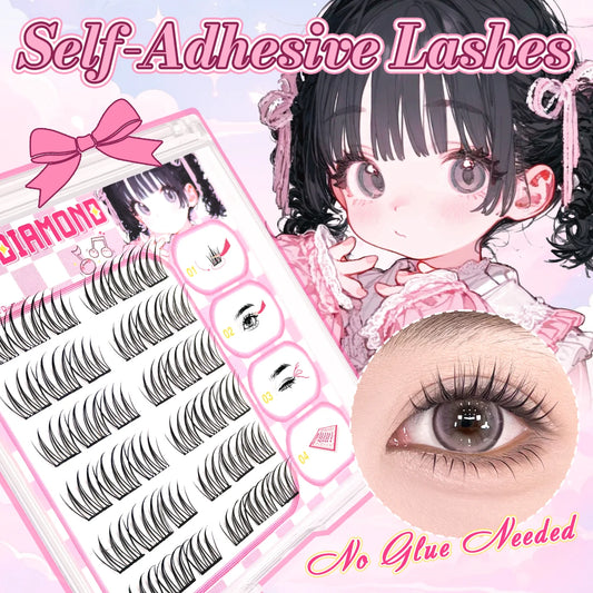 Glue-Free False Lashes — Natural Wispy Look, No Mess