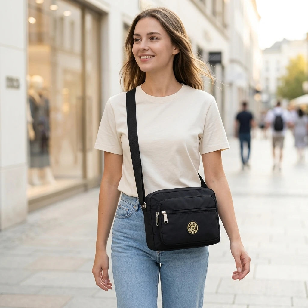 Multi-Pocket Crossbody Purse — Durable Everyday Shoulder Bag