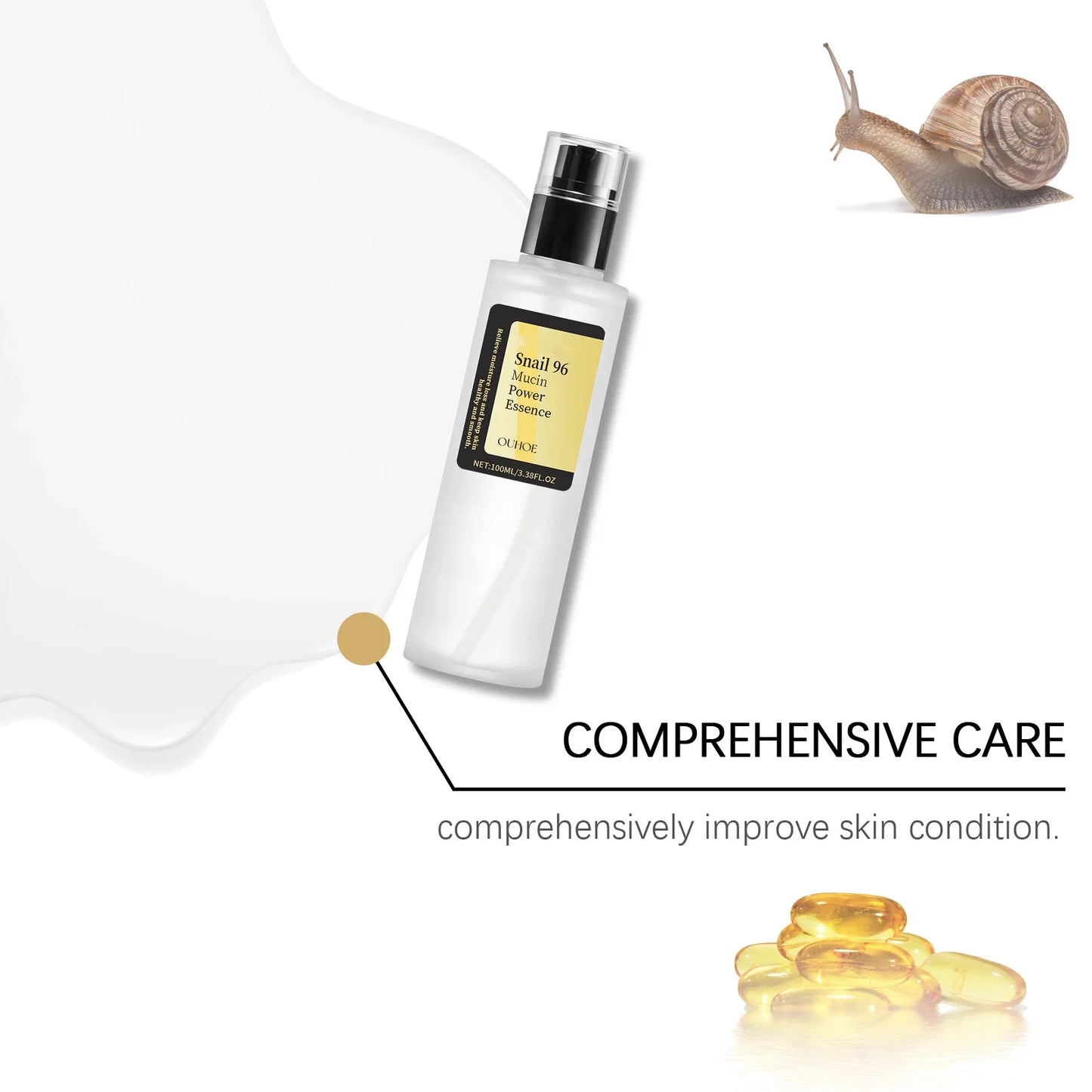96% Snail Mucin Power Essence — Korean Hydration & Firming