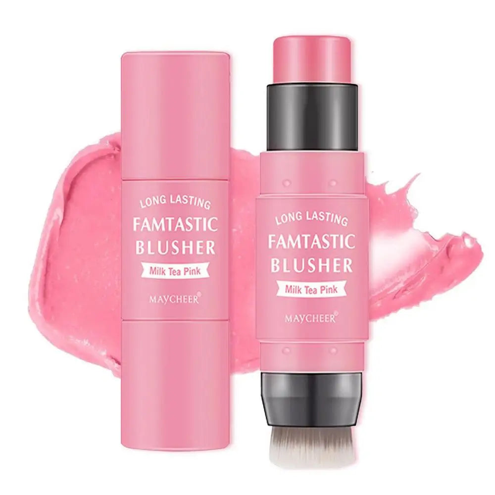 Blush Stick with Built-In Brush — 2-in-1 Cream Blush & Lip Color