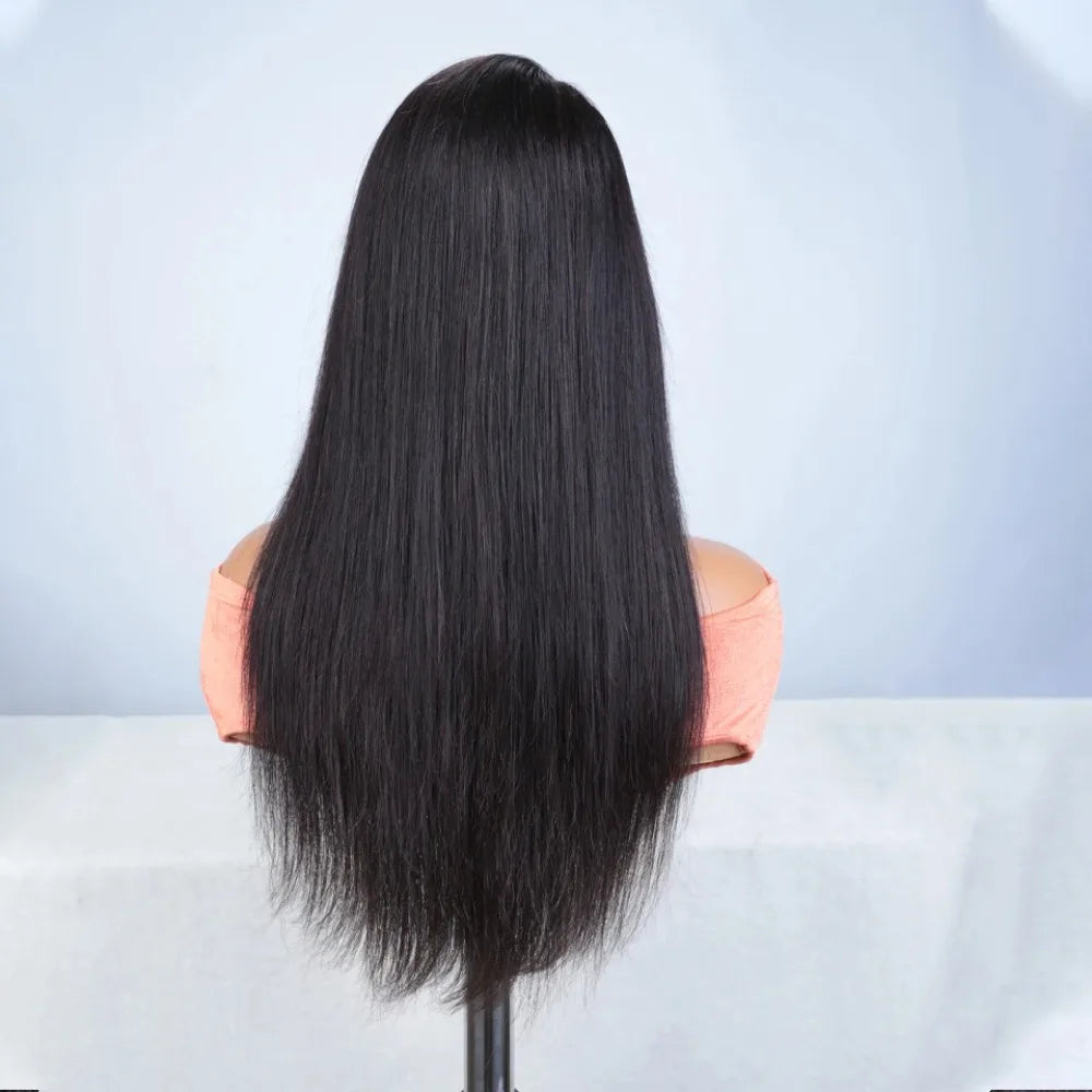 Sleek Lace Front Human Hair Wig — Natural & Highlight Shades