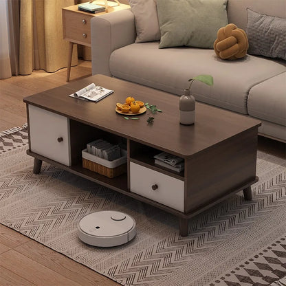 Coffee table living room household modern simple coffee table small apartment solid wood leg tea table tea table square