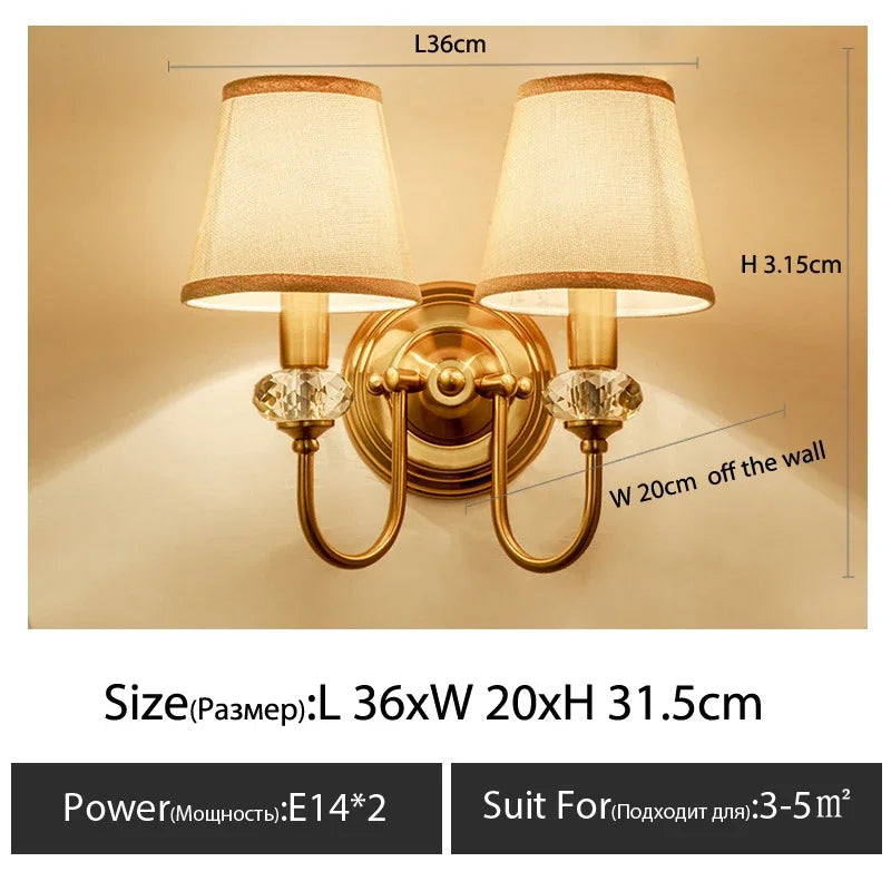 Modern Wall Sconce with White Fabric Shade E27 Gold Wall Lamp Bedroom Living Room Bathroom Vanity Light Fixture