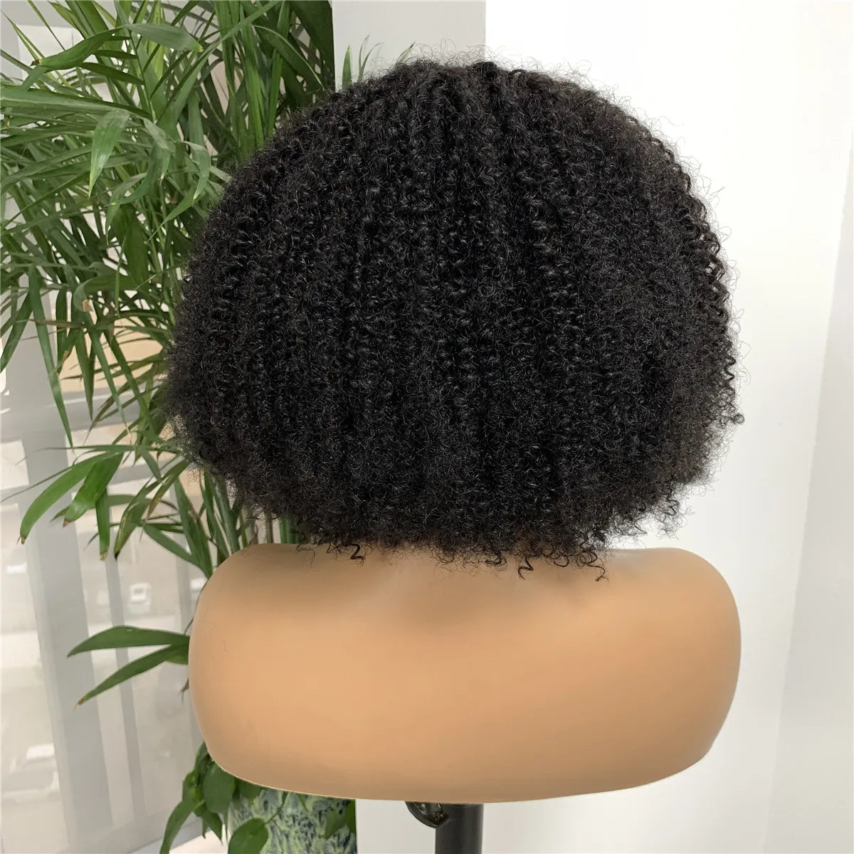 Kinky Curly Afro Bob Wig — 4x4 Lace Closure, Human Hair