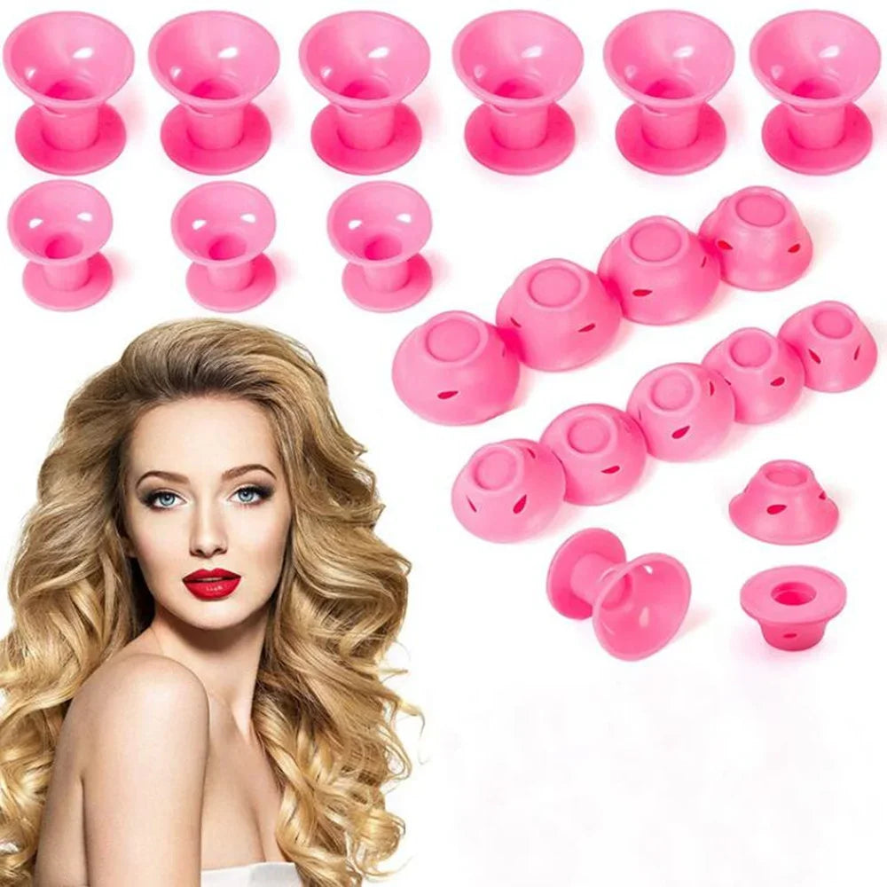 Heatless Silicone Hair Curlers (10 Pcs) — Soft Waves While You Sleep