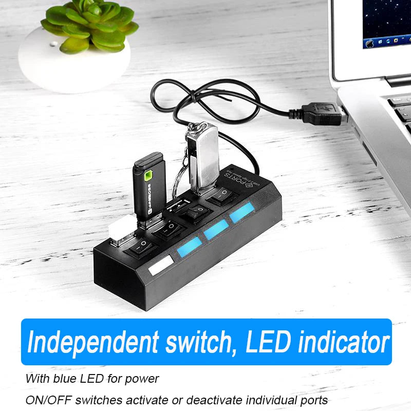 USB 2.0 Hub with LED Switch