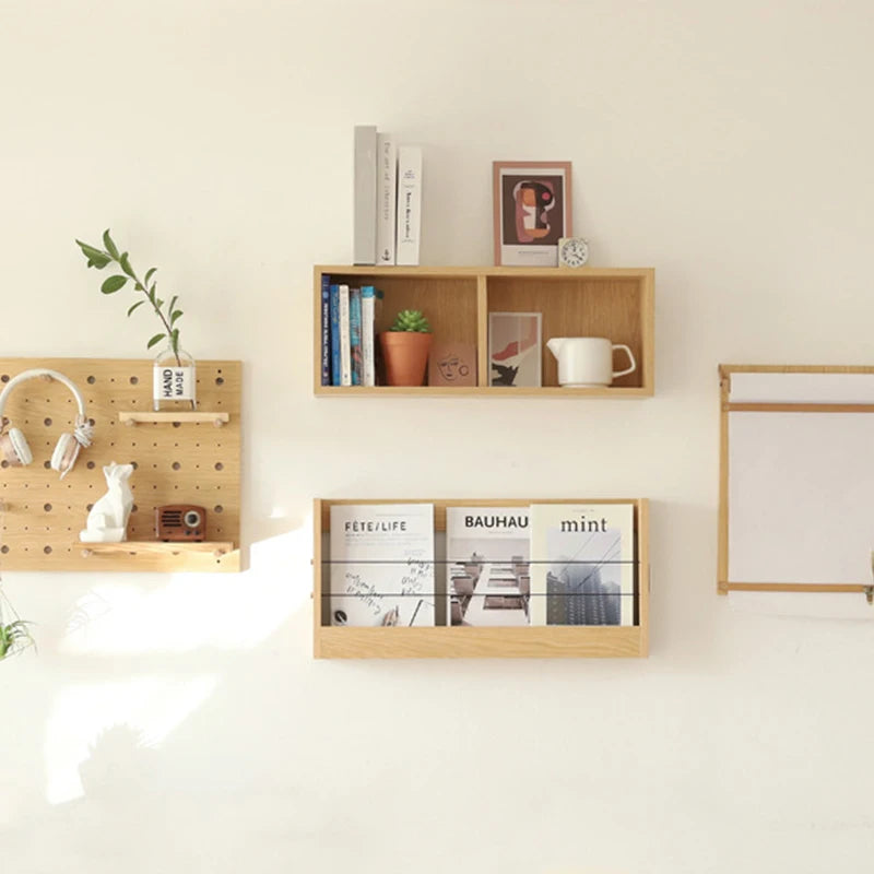 Wooden Storage Rack Living Room Floating Wall Shelves Multifunctional Storage Holders Wall Bookshelf Bedroom Floating Racks