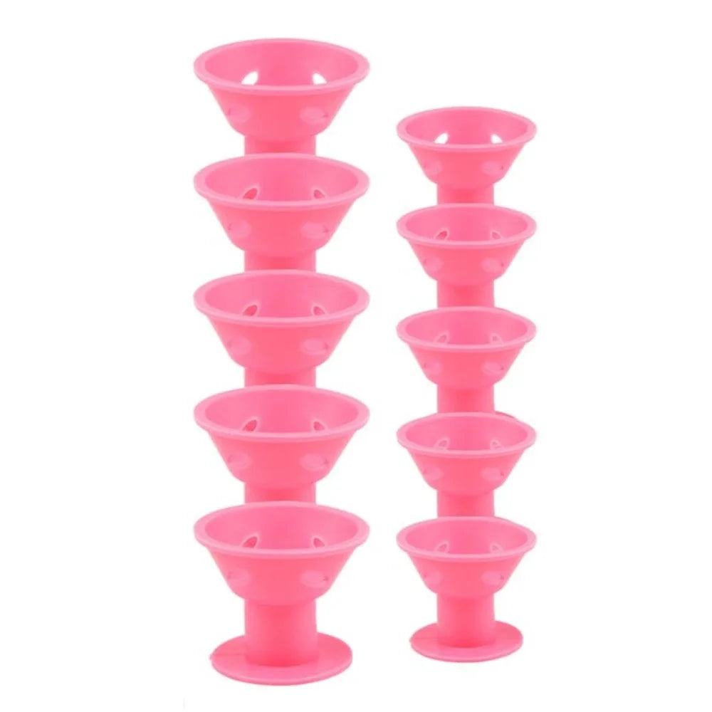 Heatless Silicone Hair Curlers (10 Pcs) — Soft Waves While You Sleep