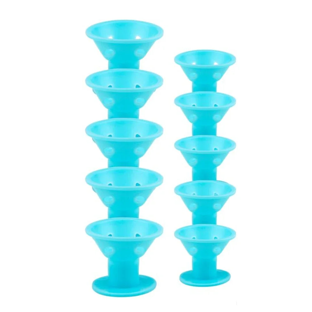 Heatless Silicone Hair Curlers (10 Pcs) — Soft Waves While You Sleep
