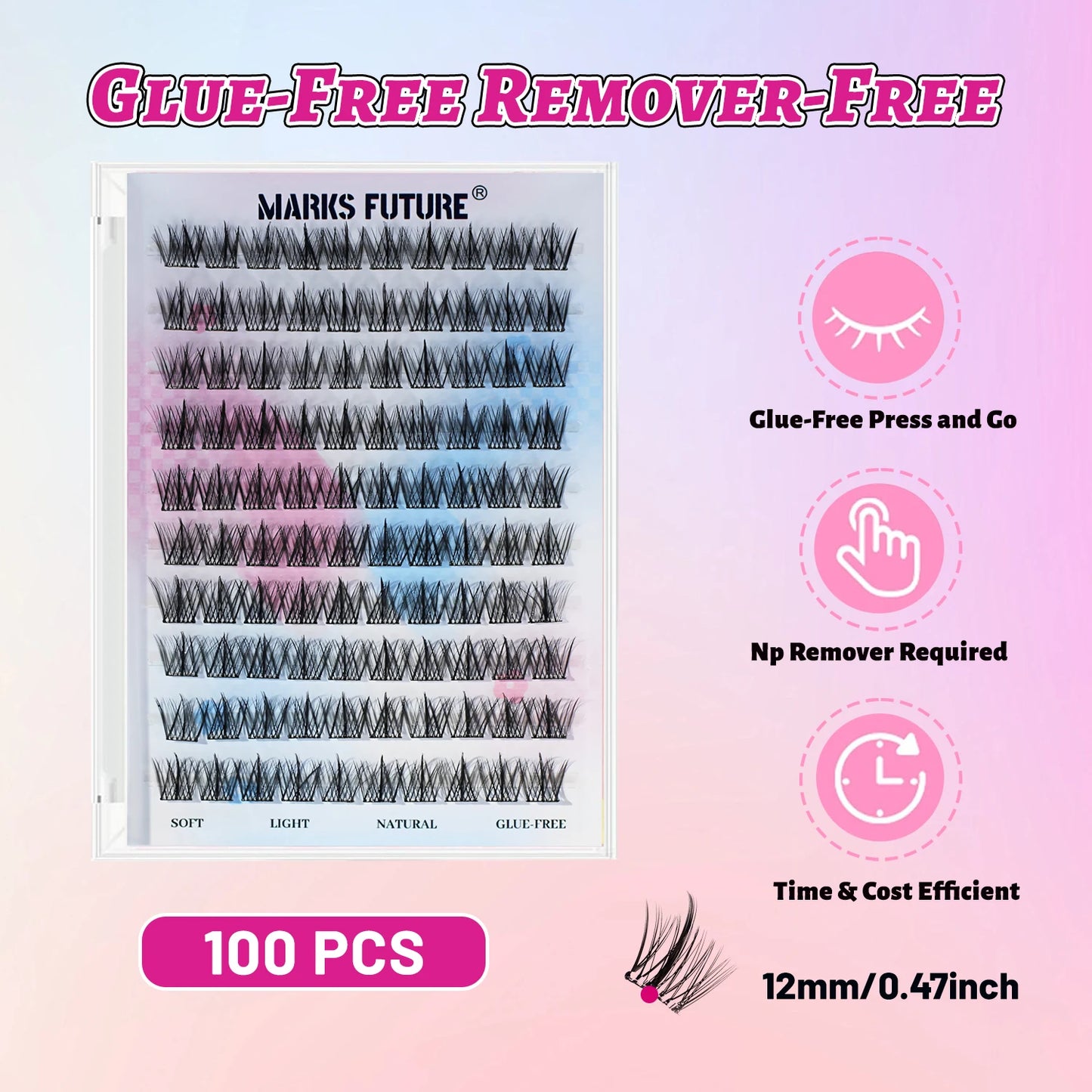 Self-Adhesive Lashes (100 Pcs) — No Glue, No Fuss