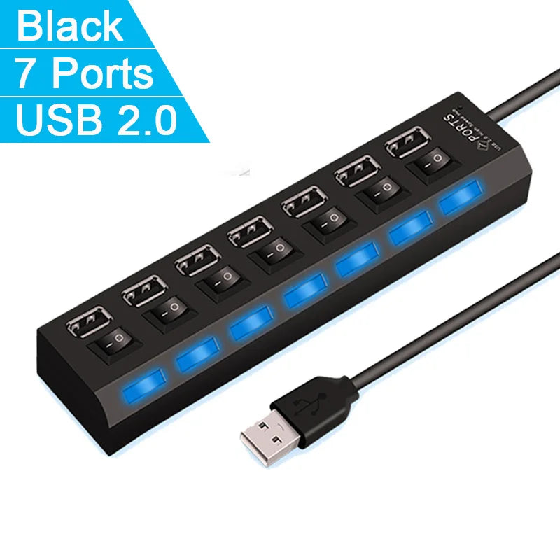 USB 2.0 Hub with LED Switch